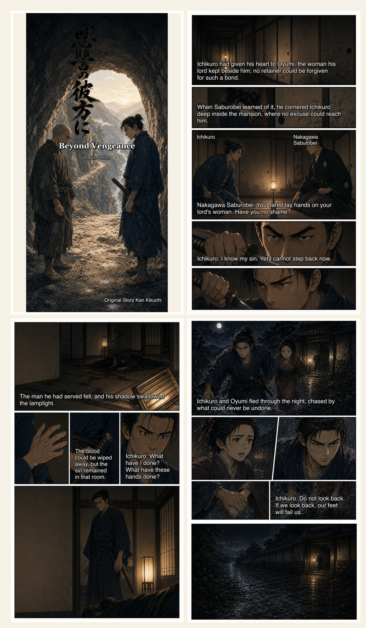 Sample grid for Beyond Vengeance, showing the cover and opening pages